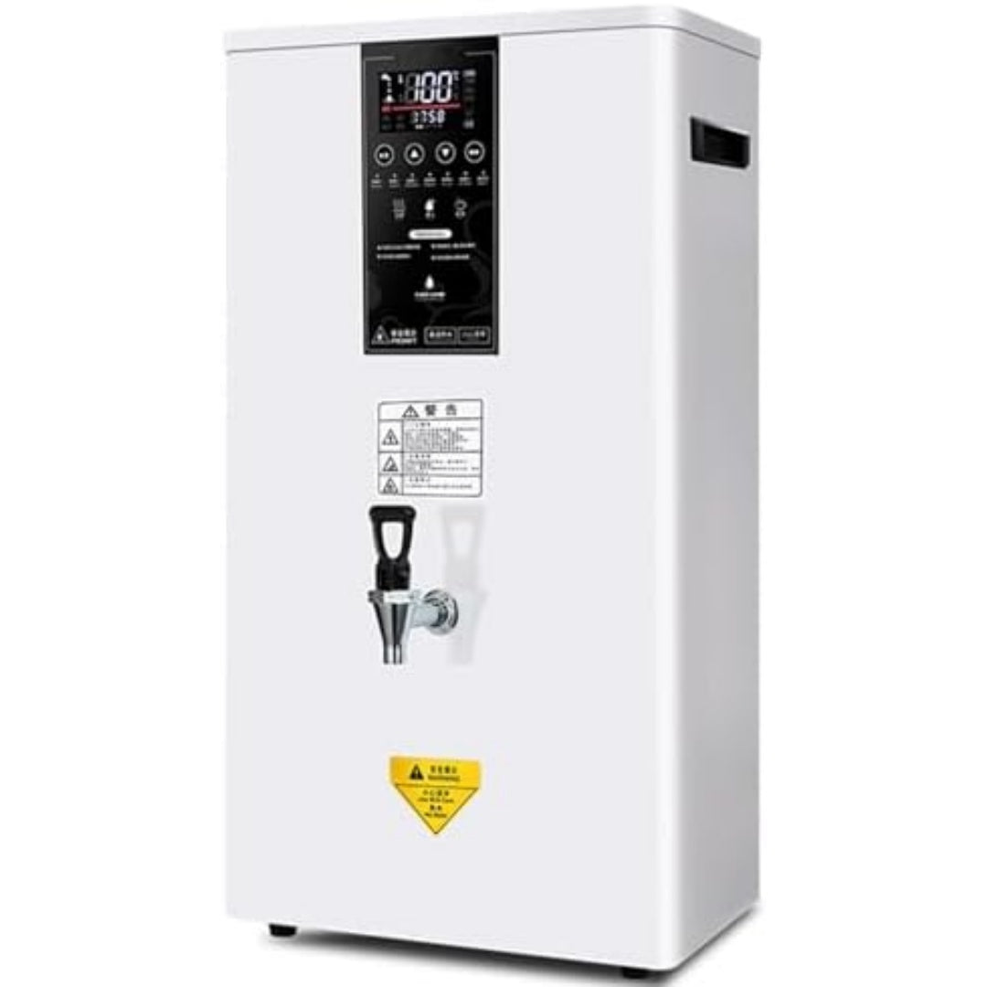 Erogazione dal recipiente per acqua calda con arresto automatico e con elementi in acciaio inox