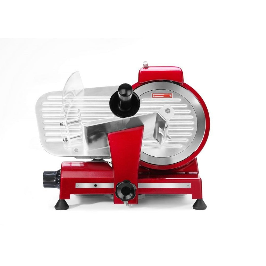 Un sistema di taglio per distribuire le fette con potenza dichiarata di 280 W e con lama dichiarata di 220 mm